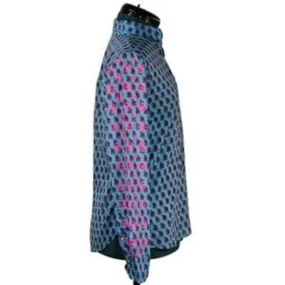 J. Crew Floral Print Classic Popover Cotton Shirt Medium Like New - Picture 6 of 12